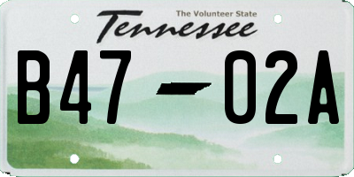 TN license plate B4702A