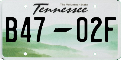 TN license plate B4702F
