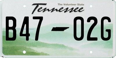 TN license plate B4702G