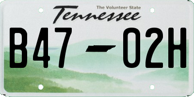TN license plate B4702H