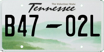 TN license plate B4702L