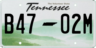 TN license plate B4702M
