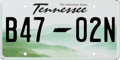 TN license plate B4702N