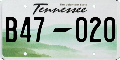 TN license plate B4702O