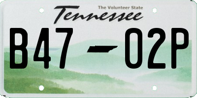 TN license plate B4702P