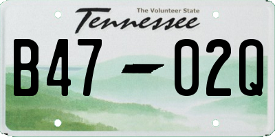 TN license plate B4702Q