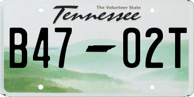 TN license plate B4702T
