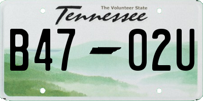 TN license plate B4702U