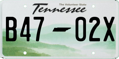 TN license plate B4702X