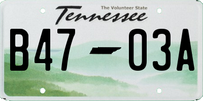 TN license plate B4703A