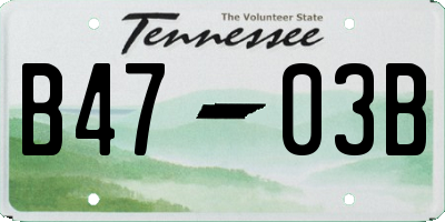 TN license plate B4703B