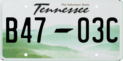 TN license plate B4703C