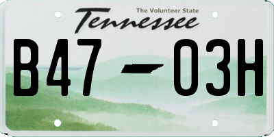 TN license plate B4703H