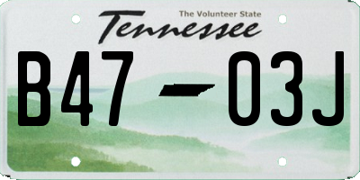TN license plate B4703J