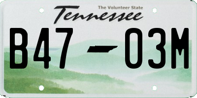 TN license plate B4703M
