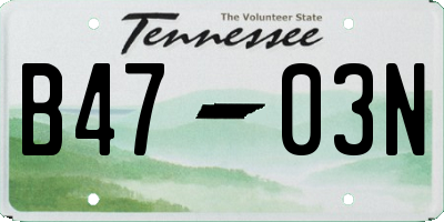 TN license plate B4703N