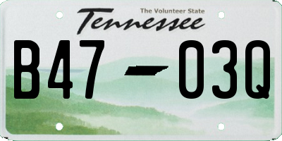 TN license plate B4703Q