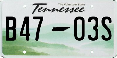 TN license plate B4703S
