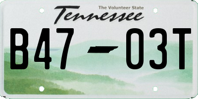 TN license plate B4703T