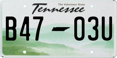 TN license plate B4703U