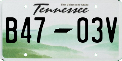 TN license plate B4703V
