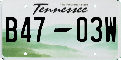 TN license plate B4703W