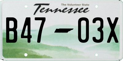 TN license plate B4703X
