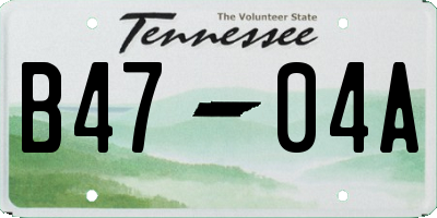 TN license plate B4704A
