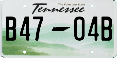 TN license plate B4704B