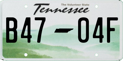 TN license plate B4704F