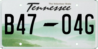 TN license plate B4704G