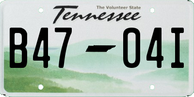 TN license plate B4704I