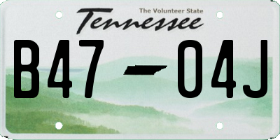 TN license plate B4704J