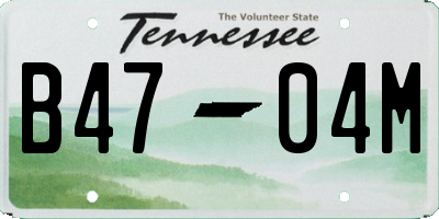 TN license plate B4704M