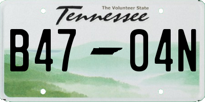 TN license plate B4704N