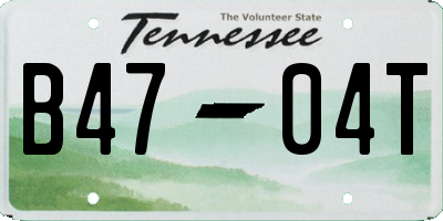 TN license plate B4704T