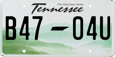 TN license plate B4704U