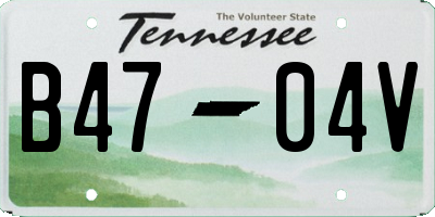 TN license plate B4704V