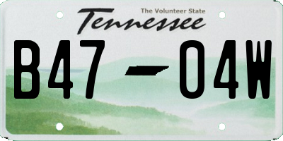 TN license plate B4704W
