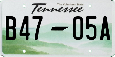 TN license plate B4705A