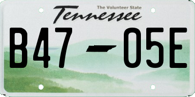 TN license plate B4705E