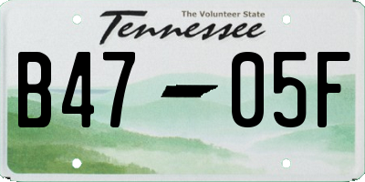 TN license plate B4705F