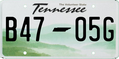 TN license plate B4705G