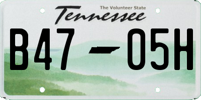 TN license plate B4705H