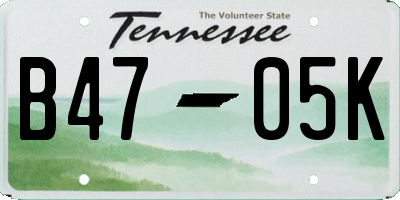 TN license plate B4705K