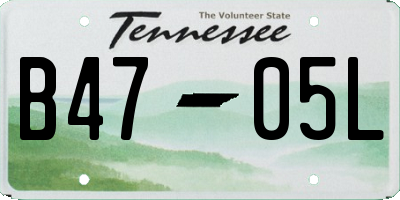 TN license plate B4705L