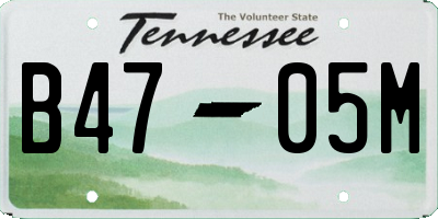 TN license plate B4705M