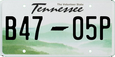 TN license plate B4705P