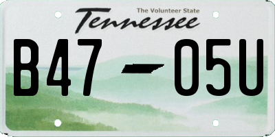TN license plate B4705U
