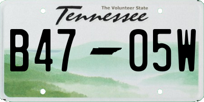 TN license plate B4705W